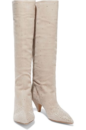 VALENTINO GARAVANI Studded suede knee boots