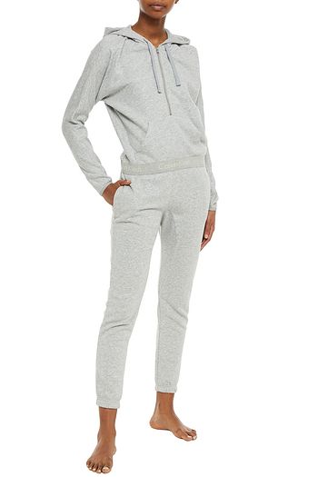 CALVIN KLEIN Mélange French cotton-blend terry pajama pants