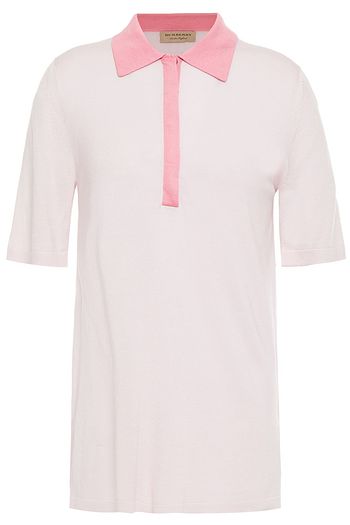 BURBERRY Silk and cashmere-blend polo shirt