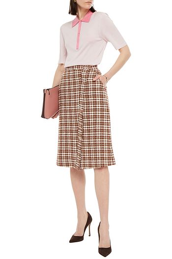 BURBERRY Silk and cashmere-blend polo shirt