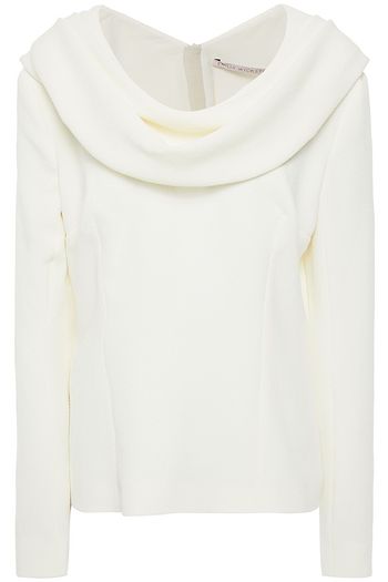 EMILIA WICKSTEAD Corinna draped textured-crepe top