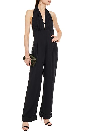 EMILIA WICKSTEAD Mayara silk-cloqué halterneck jumpsuit