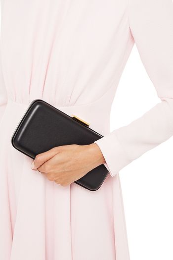 SERGIO ROSSI Box-Clutch aus Leder