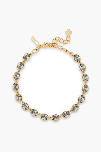 OSCAR DE LA RENTA Gold-tone crystal necklace