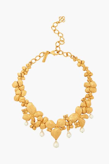 OSCAR DE LA RENTA Gold-tone faux pearl necklace
