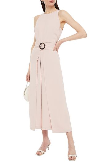 JOIE Mairead cropped belted piqué wide-leg jumpsuit