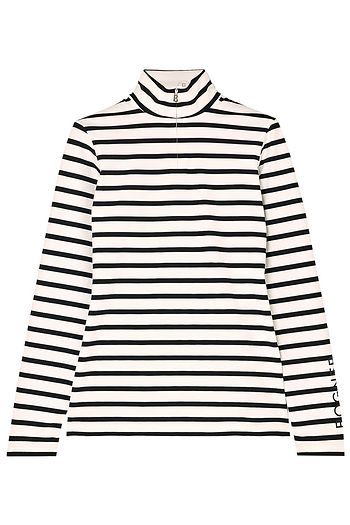 BOGNER Striped stretch-jersey turtleneck top
