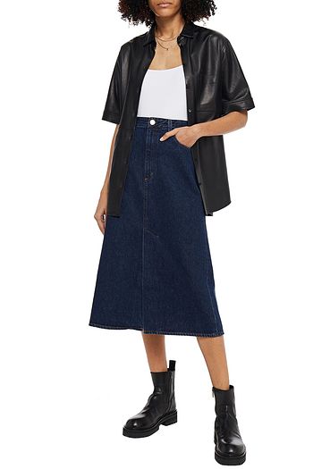 GOLDSIGN Denim midi skirt