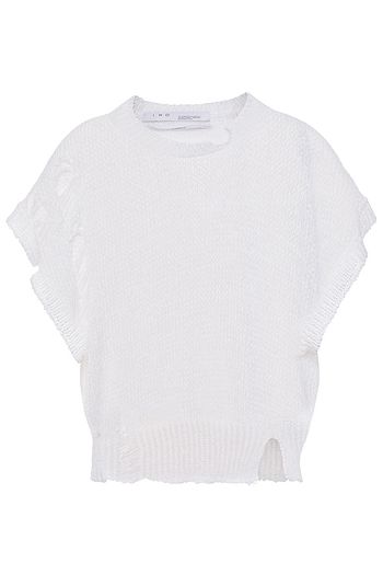 IRO Heyden distressed knitted top