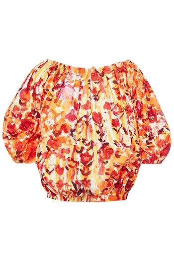 MARNI Oberteil aus bedrucktem Shell mit Falten und Cut-outs