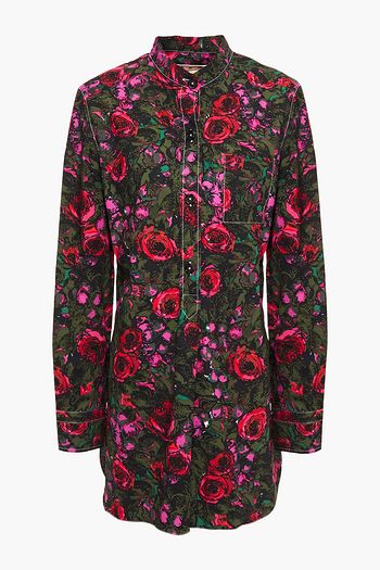 MARNI Oberteil aus Baumwollpopeline mit floralem Print