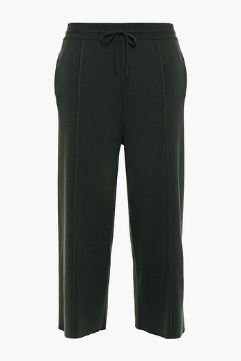 OSCAR DE LA RENTA Cropped wool and cashmere-blend wide-leg pants