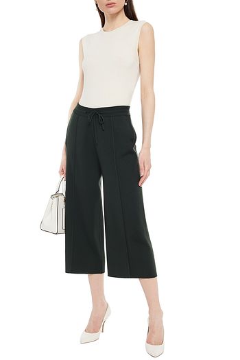 OSCAR DE LA RENTA Cropped wool and cashmere-blend wide-leg pants