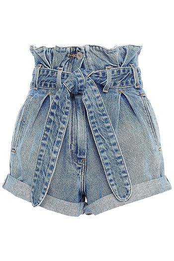 RE/DONE X THE ATTICO Pleated belted denim shorts