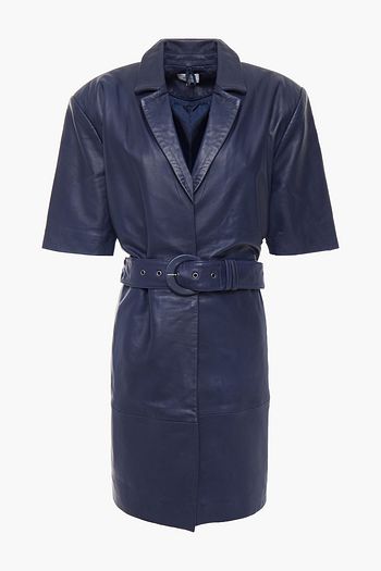 GESTUZ Belted leather mini dress