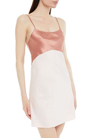 GINIA Two-tone satin chemise