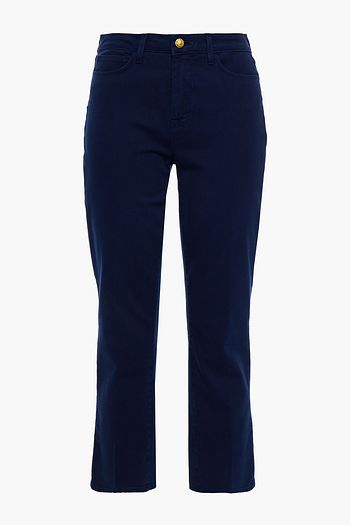 L'AGENCE クロップド コットンツイル スリムレッグ パンツ