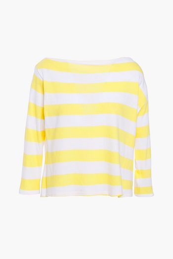 ENZA COSTA Striped cotton-jersey top