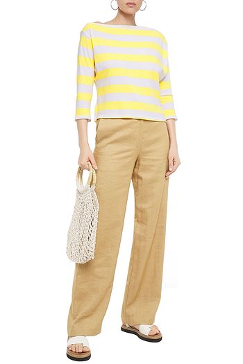 ENZA COSTA Striped cotton-jersey top