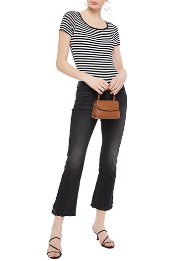 ENZA COSTA Striped stretch-Tencel jersey bodysuit
