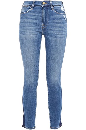 FRAME Le High Skinny distressed high-rise skinny jeans