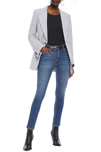 FRAME Le High Skinny distressed high-rise skinny jeans