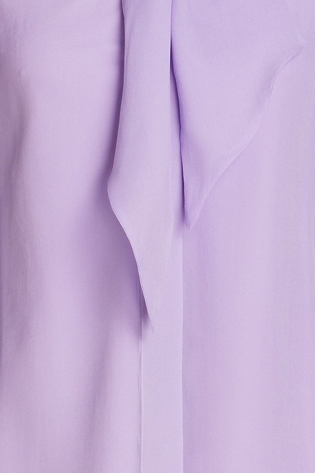 MOSCHINO Pussy Bow Faux Patent Leather Trimmed Silk Chiffon Blouse THE OUTNET