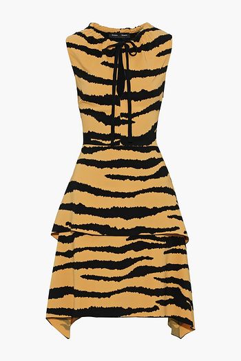 PROENZA SCHOULER Layered tiger-print cady dress