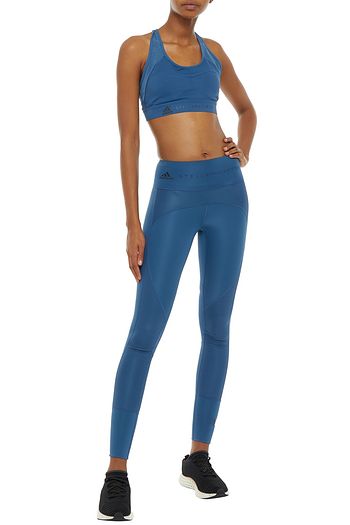 ADIDAS BY STELLA MCCARTNEY Mesh-paneled printed stretch sports bra
