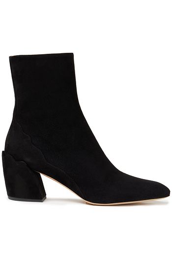 CHLOÉ Laurena scalloped suede ankle boots