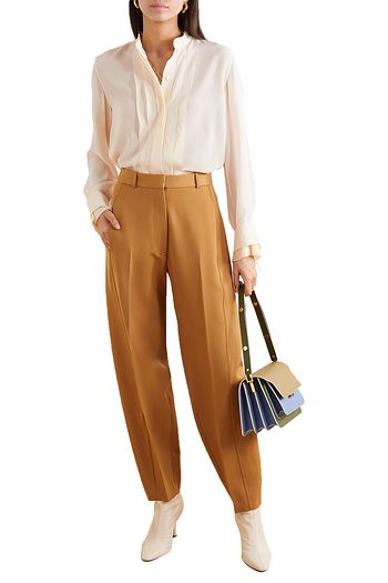 CHLOÉ Plissierte Bluse aus Crêpe de Chine aus Seide