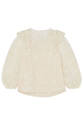 CHLOÉ Bluse aus Tüll mit Rüschen und Stickereien