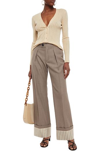 CHLOÉ Pleated wool wide-leg pants