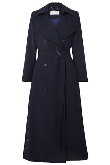 CHLOÉ Doppelreihiger Mantel aus Twill mit Gürtel
