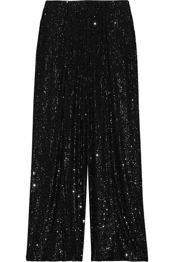 DIANE VON FURSTENBERG Rhiannon sequined mesh wide-leg pants