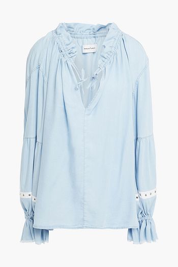 MARQUES' ALMEIDA Oversized gathered Lyocell-chambray blouse