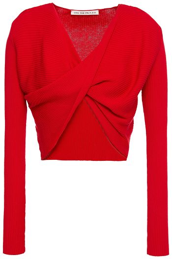 LIVE THE PROCESS Cropped twisted ribbed-knit top