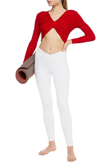 LIVE THE PROCESS Cropped twisted ribbed-knit top