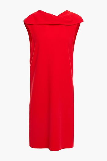 OSCAR DE LA RENTA Draped wool-blend crepe mini dress