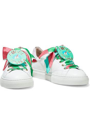 EMILIO PUCCI Appliquéd leather sneakers