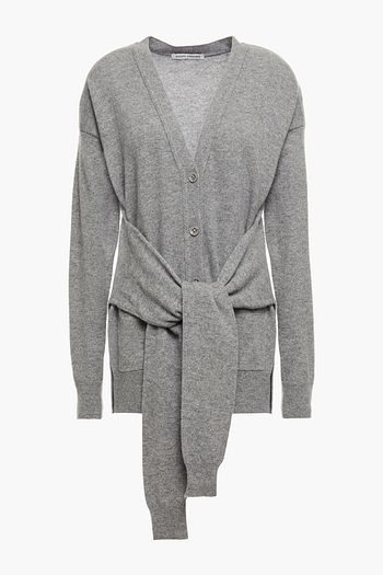 AUTUMN CASHMERE Knotted mélange cashmere cardigan