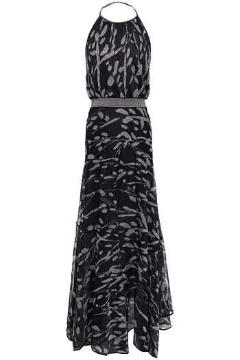 MISSONI Metallic jacquard-knit halterneck maxi dress