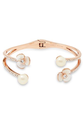 KATE SPADE NEW YORK Roségoldfarbene Armspange mit Perlmutt und Kristallen