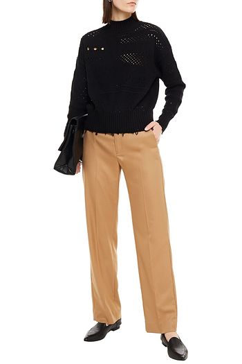 COTTON BY AUTUMN CASHMERE Distressed knitted turtleneck sweater