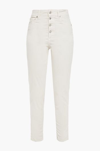 IRO Cropped cotton-blend velvet slim-leg pants