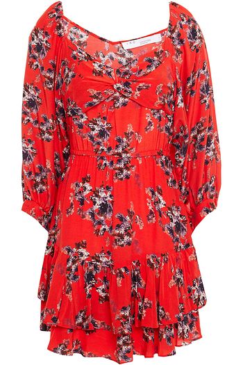 IRO Riane twisted printed crepe de chine mini dress