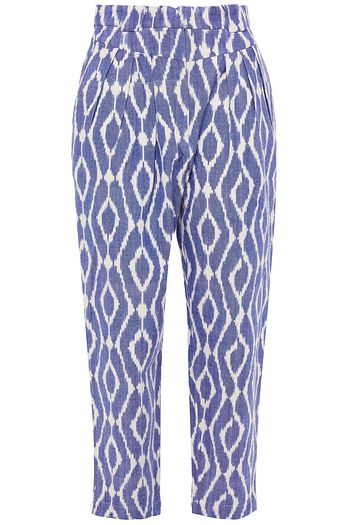 IRO Trizay cropped pleated cotton-jacquard tapered pants