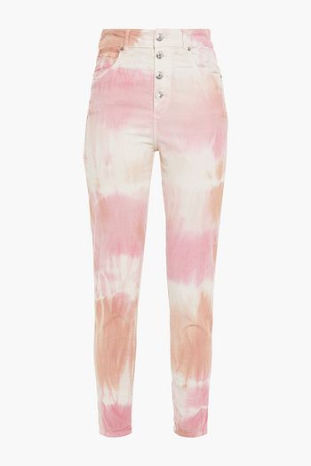 IRO Palerm tie-dye cotton-blend velvet slim-leg pants