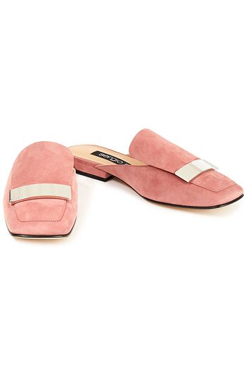 SERGIO ROSSI sr1 embellished suede slippers