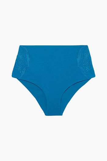 LA PERLA Anemone cutout embroidered high-rise bikini briefs